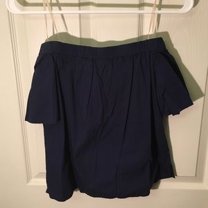 Francesca’s Alya navy blue off the shoulder top